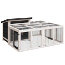 Vidaxl Kaninbur Grå 144X123X67.5 cm Heltre Furu