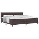  Box Spring Seng med madrass Mørk Brun 200x200 cm Stoff