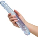 Doc Johnson Crystal Jellies Jr Double Dong 30 cm   - Klar