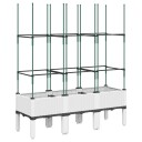 Plantekasse med espalier hvit 120x40x142,5 cm PP