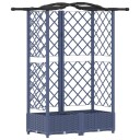 vidaXL Hevet Bed med Trellis og Tak Grå 124 x 40 x 123 cm PP