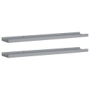 vidaXL Flytende vegghyller 2 stk gr? 80x9x3 cm MDF