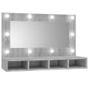 vidaXL Speilskap med LED grå sonoma 90x31,5x62 cm