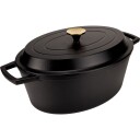 Oval støpejernsgryte 34 cm svart