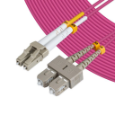MicroConnect 2m OM4 Fiberkabel LC/UPC til SC/UPC Halogenfri Fiolett