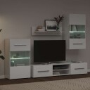  TV-enheter med LED 5 deler matt hvit konstruert tre 8721158708687