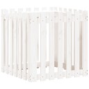 Plantekasse med gjerdedesign hvit 70x70x70 cm heltre furu