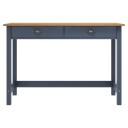 vidaXL Konsollbord Hill 2 skuffer grå 110x45x74 cm heltre furu