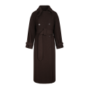 Amelie Trenchcoat Chocolate Brown XS Long wool trench