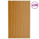 vidaXL Takplater 36 stk lyst tre 80x45 cm galvanisert stål