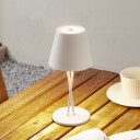 Lindby LED oppladbar bordlampe Janea CROSS hvit metall