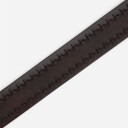 Paolo Vitale Leather Belt With Stitch - Dark Brown Brun 100