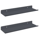 vidaXL Flytende hylle Veggmontert 2 pcs Antrasitt 30 x 9 x 2,5 cm Stål