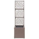 vidaXL Høybed med espalier 1 potte 30x30x107 cm polyrotting brun
