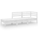 vidaXL Hagesofagruppe 3 deler hvit heltre furu