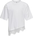 Kids Only Kogkamil S/S Assymetric Lace Tee Jrs   White   146 152
