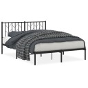 vidaXL Sengeramme i metall med hodegavl svart 140x190 cm 8721012249707