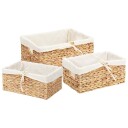 vidaXL Oppbevaringskurver 3 pcs Naturlig Vannhyasint