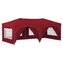  Pop up Festtelt Burgunder 575 x 288 x 245 cm Oxford Stoff