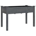 vidaXL Plantekasse med foring grå 118x59x76 cm heltre gran