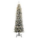  Kunstig juletre med 300 LED flokket snø slankt 210 cm