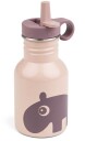 Done By Deer Ozzo Metallvannflaske 350 ml med Sugerør Rosa