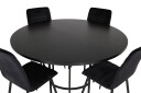 Venture Home Copenhagen Spisegruppe 140 cm Rund med 4 Windu Lyx Stoler Sort