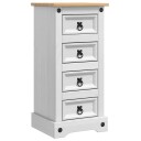  Nattbord med skuff Corona Hvit 35 x 32,5 x 74 cm Massiv furu