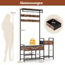 Knagerekk med skobenk kroker og skuffeoppbevaring
