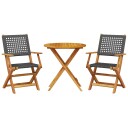  Bistrosett 3 deler svart polyrotting og heltre 3281850