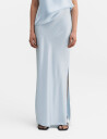 Ahlvar Gallery Hana Long Logo Satin Skirt - Blue - XL