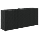  Plantekasse med 2 potter svart 90x20x40 cm polyrotting