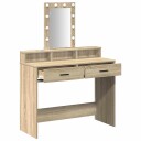  Dressing Table med LED lys Sonoma Eik 100x41x140 cm
