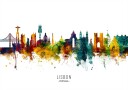 Lisbon Portugal Skyline Poster Plakat / 70x100cm