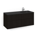 Macro Design Crown Line Servantskap 4-skuff - med Høyre Glasservant 120cm Eik / Line/push-open Glass Edge Hvit