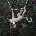Seletti Monkey Swing Taklampe Hvit