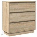  Nattbord med LED Sonoma Eik 71x34,5x75 cm Konstruert Tre