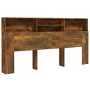 vidaXL Sengegavlskap røkt eik 200x19x103,5 cm