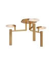 Melange Floating Disc Semi Flush Chandelier Antique Brass L
