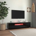 vidaXL TV-benk med LED-lys svart 160x35x40 cm