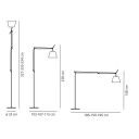 Artemide Tolomeo Mega Gulvlampe m/Dimmer Ø420 Grå Sateng/Alu