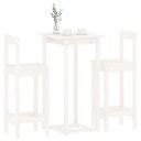 vidaXL Barsett 3 deler hvit heltre furu