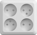 Gelia Connect 2 Home Stikkontakt 4-veis, utenpåliggende, ujordet