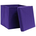 vidaXL Oppbevaringsbokser med lokk 10 stk lilla 32x32x32 cm stoff