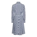 Polo Ralph Lauren Belted Wide Stripe Cotton Shirtdress Blue 44
