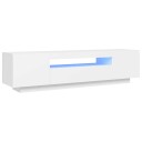 vidaXL TV-benk med LED-lys hvit 160x35x40 cm