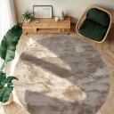 Runde tepper   Aranga Super Soft Fur brun Størrelse: Ø 240 cm