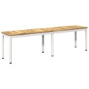 vidaXL Hagebenk 161 x 35 x 45 cm Solid akasietre Hvit Rektangulær