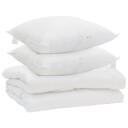 vidaXL Dyne med pute 3 stk. Hvit Mikrofiber