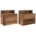  Nattbord med skuff 2 stk gammelt tre 51x31x47 cm 8721158575623